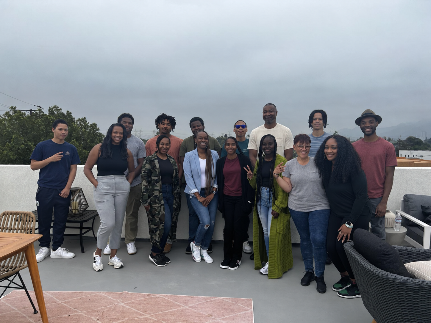 DBSF scholars and community members gathered on a rooftop